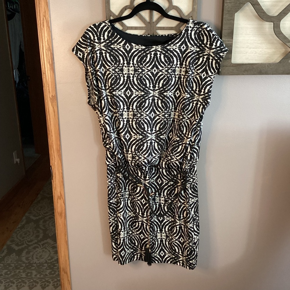 AB Studio Black and White Patterned Dress